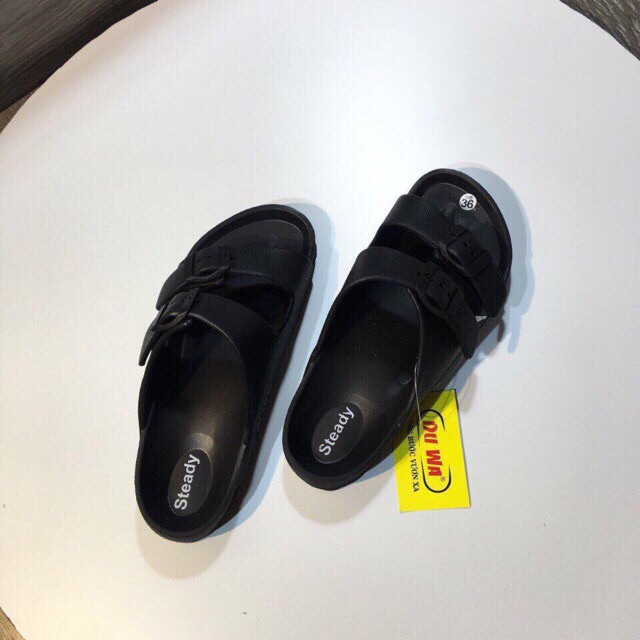 Dép đôi xốp nam nữ hai quai ngang hàng cao cấp trắng đen HS