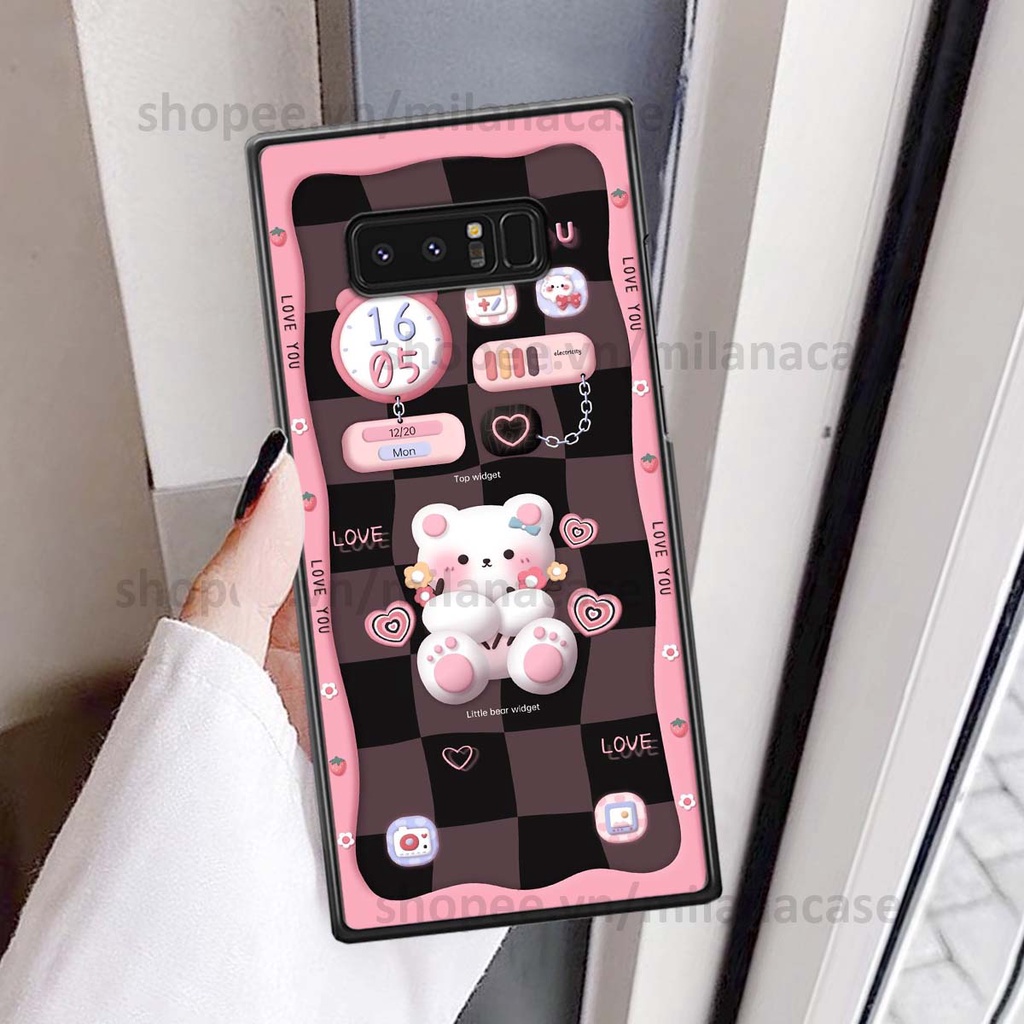 Ốp Samsung Note 8 hình đồng hồ icon gấu mèo cute cực dễ thương ngộ nghĩnh