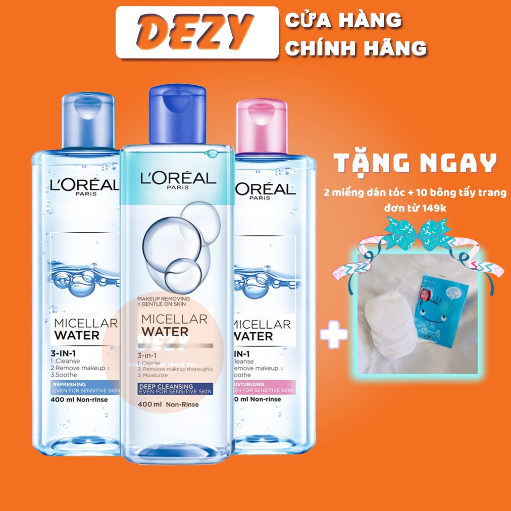 Nước Tẩy Trang Loreal CHÍNH HÃNG L oréal Cleanser paris micellar water L oreal Chăm Sóc Da Mụn Da Nhạy Cảm Lo real Dezy