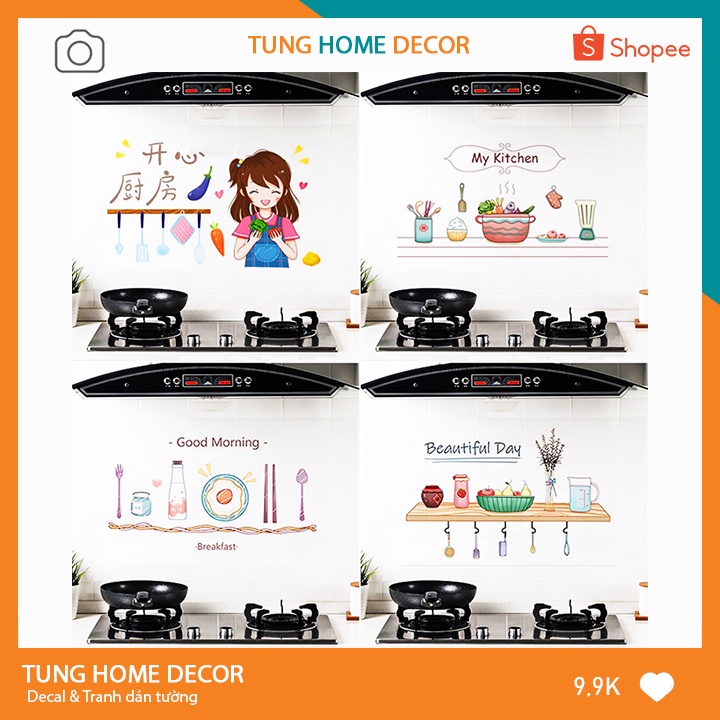 Decal dán bếp chống dầu mỡ cách nhiệt TUNG HOME DECOR DB00