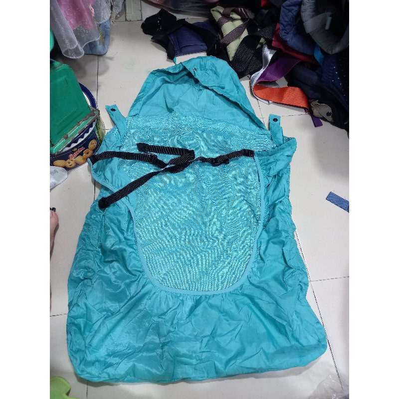 Choàng địu đi mưa poteau xanh cho bé ms12