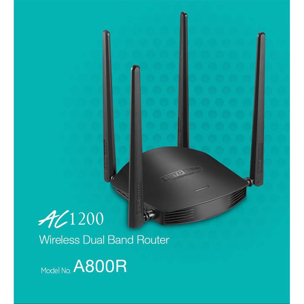 [Follow Shop] Router Wi-Fi băng tần kép AC1200 TOTOLINK A800R(chính hãng - BH đổi mới tại Lanh Dung)