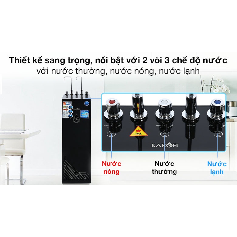 Máy lọc nước RO nóng lạnh Karofi KAD-D66 11 lõi
