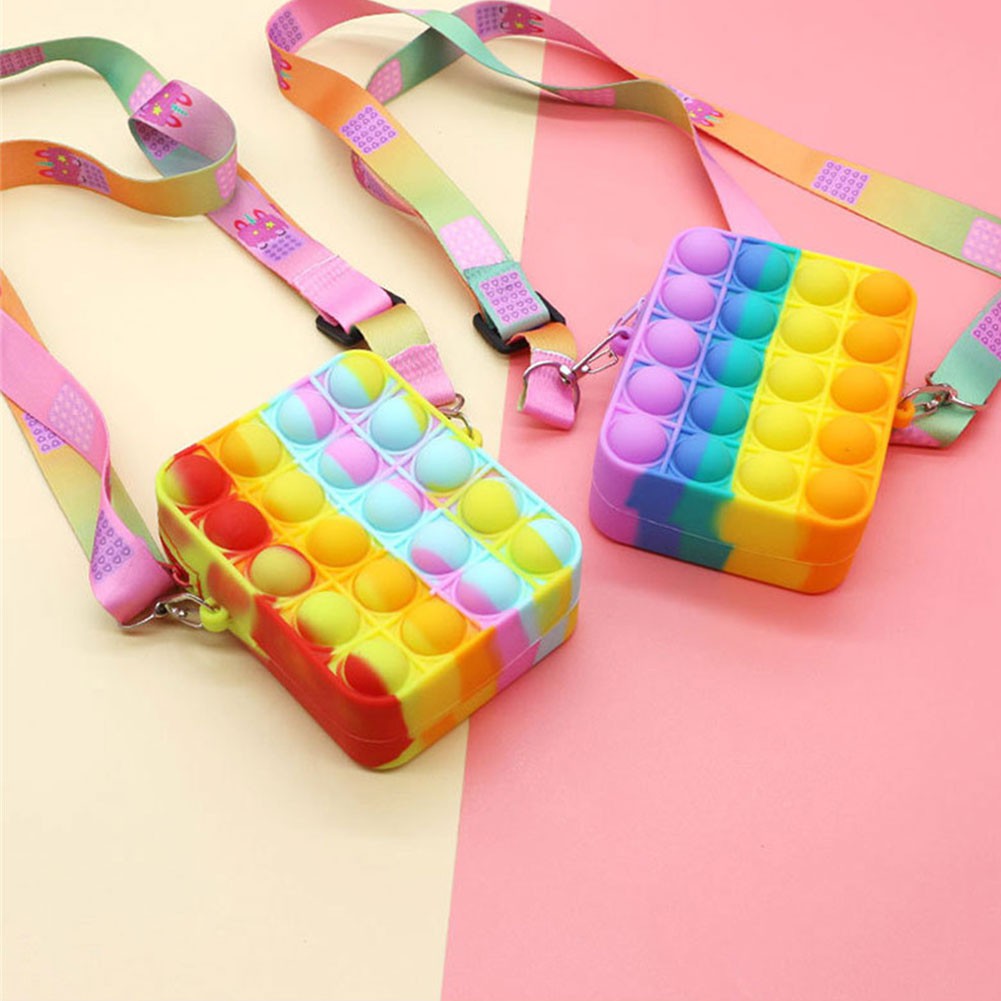 Unicorn Pop it Messenger bag Push Bubble Sensory Fidget Stress Release