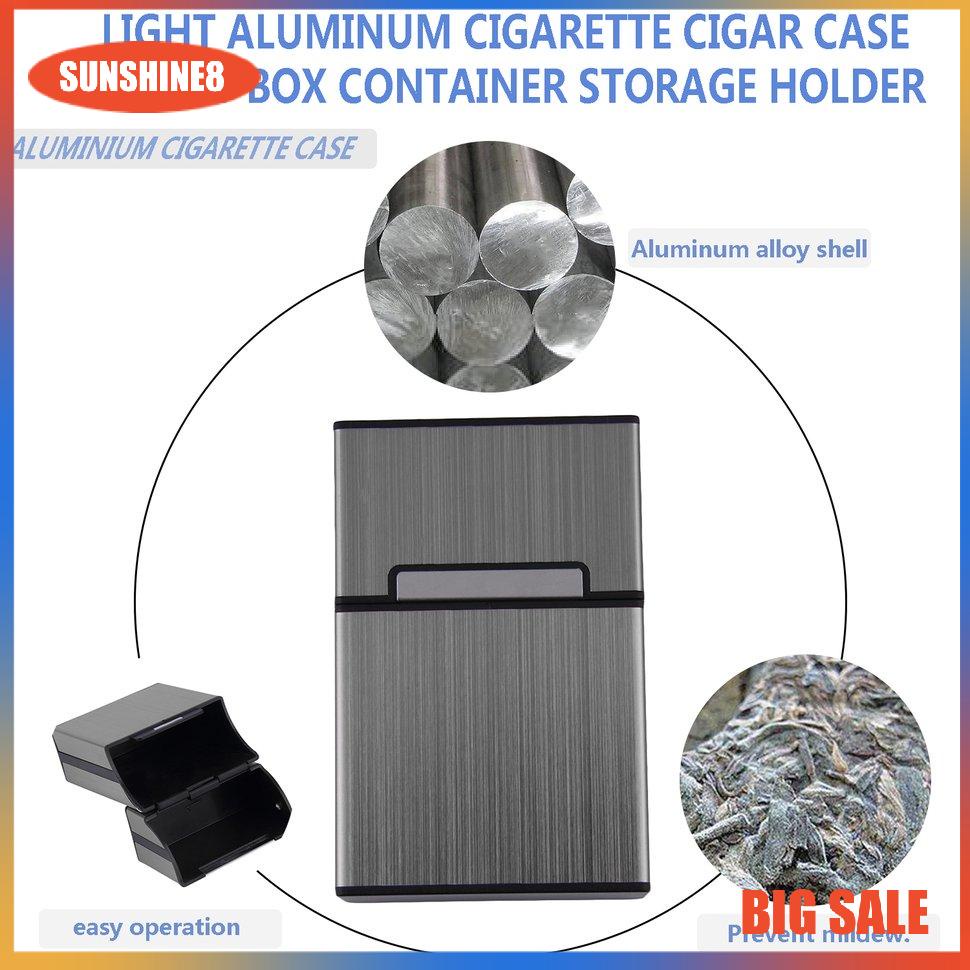 【SUN】Light Aluminum Cigarette Cigar Case Pocket Box Container Storage Holder