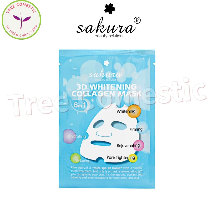 Mặt Nạ Làm Trắng Da 3D Whitening Collagen Mask 25ml, Dưỡng Ẩm, Chống Lão Hoá, Giảm Nếp Nhăn