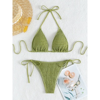 Bikini set tam giác basic chất thun gân 2M0094