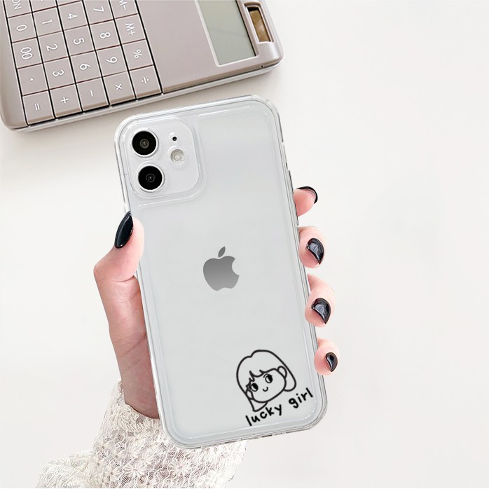 Ốp lưng iphone trong cạnh vuông BVC lucky 6splus/7/7plus/8/8plus/x/xr/xs/11/12/pro/max/plus/promax-Awifi F3-1 | BigBuy360 - bigbuy360.vn