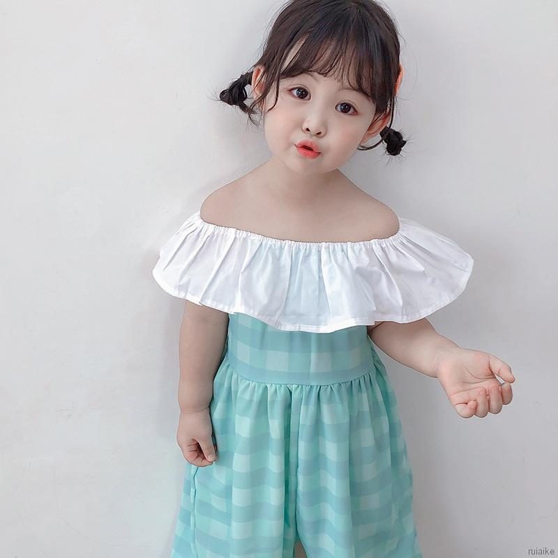 Áo liền quần Cổ Lá Mùa Hè Cho Bé Gái
