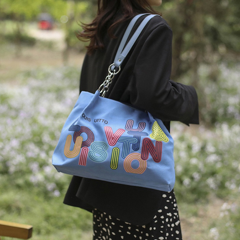 Túi Đeo Vai Vải canvas Cỡ Lớn Phong Cách Hàn Quốc Thời Trang Cho Nữ