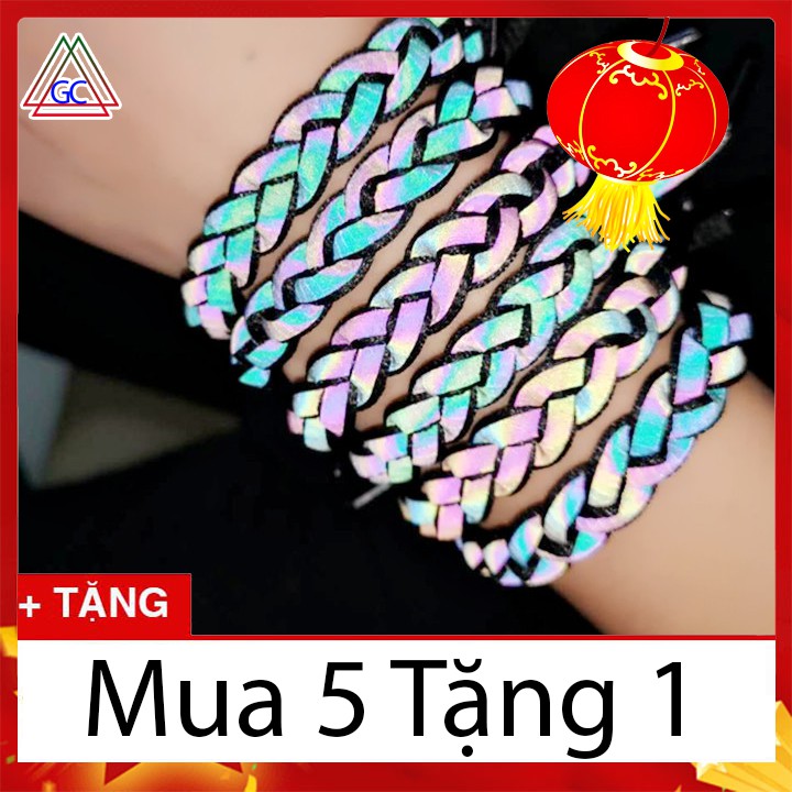 [Khuyến Mãi sốc] Vòng Tay VÒNG PHẢN QUANG Đan Len Phản Chiếu ánh Sáng Ban đêm