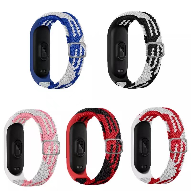 Dây Đeo Vải Nylon Bện Đàn Hồi Dễ Điều Chỉnh Cho Xiaomi Mi Band 6 5 4 3 Sport Strap Mi band 3 4 5 6