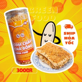 Cơm cháy chiên mắm hành lắc chà bông 300gr GREENFOOD siêu giòn, đậm vị, mặn mặn của chà bông