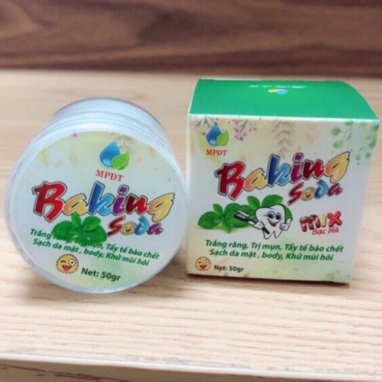 ( CHÍNH HÃNG ) Baking soda Bạc Hà - Tẩy Trắng răng, Thơm miệng, ngừa mụn, Mịn da, Khử mùi, Tẩy da chết