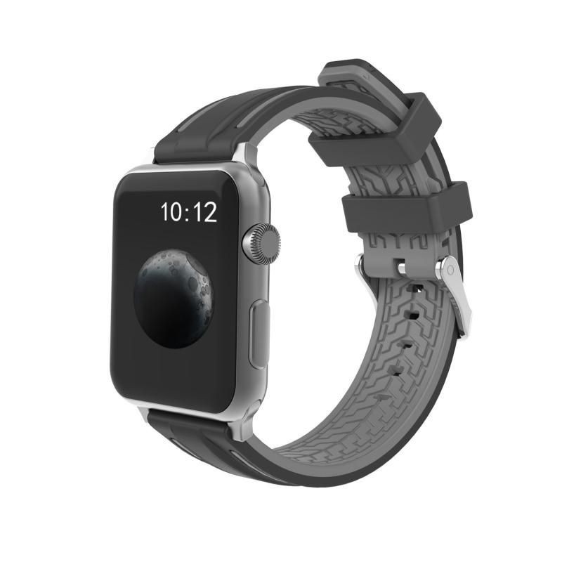 Dây đeo thay thế chất liệu silicon phối 2 màu thời trang cho Apple Watch Series 1 2 3 4 5 6 SE 7
