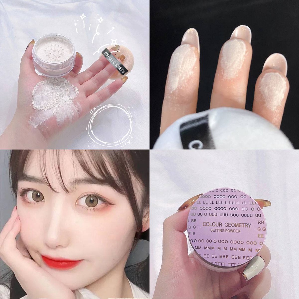 [Hàng mới về] Phấn phủ 3 màu tùy chọn trong suốt kháng nước kèm mút tán phấn tiện dụng