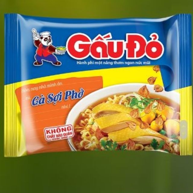 01 THÙNG MÌ GẤU ĐỎ GÀ SỢI PHỞ CỌNG DẸP ( 65G ×30 GÓI)