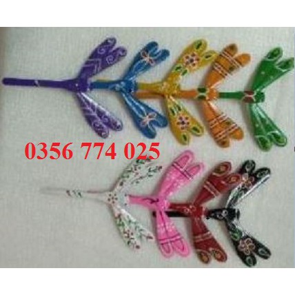 Chuồn chuồn tre 12cm mộc và đế 3  combo