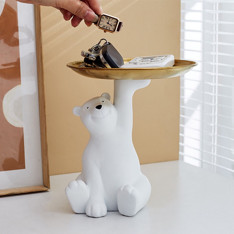 Khay Đựng Trái Cây Hình Gấu Bắc Cực / Thỏ Để Bàn Trang Trí Phòng Khách