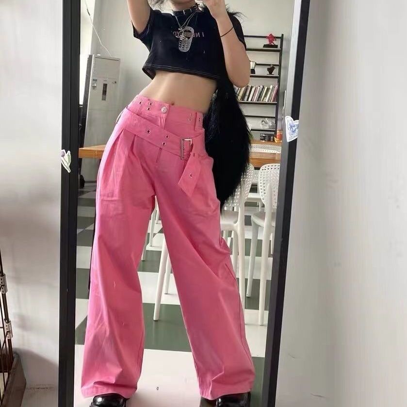 Quần Jeans Nữ Dáng Rộng Phong Cách Retro Cá Tính