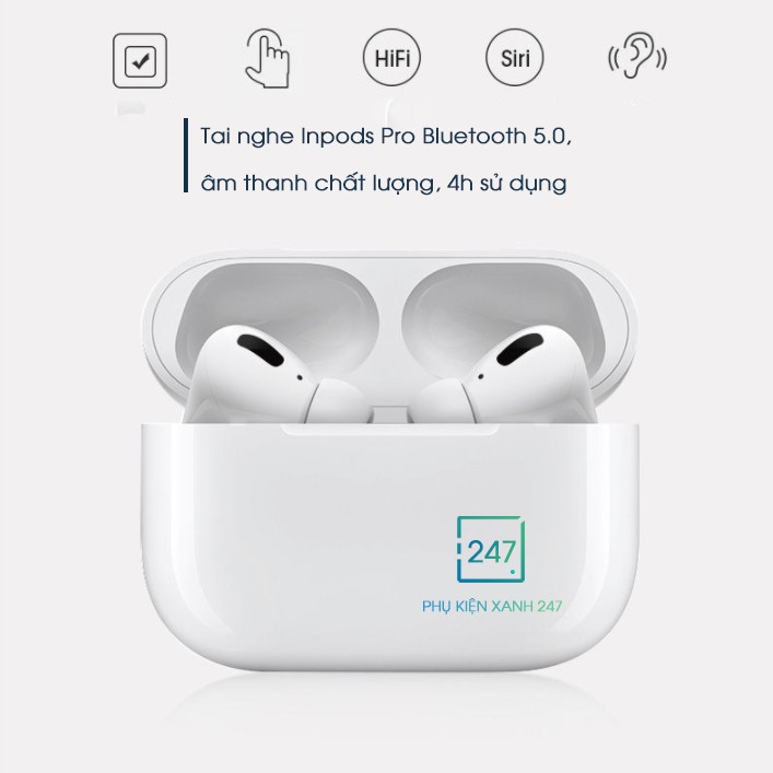 Tai nghe Bluetooth Không Dây⚡️𝐌𝐔𝐀 𝐍𝐇𝐈𝐄̂̀𝐔 𝐍𝐇𝐀̂́𝐓⚡️Tai nghe inpods Pro 5.0, Âm Thanh chất lương, 4h sử dụng