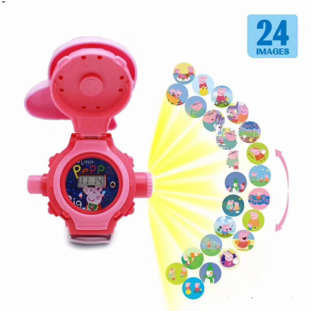 24 phim hoạt hình chiếu Peppa Pig Watch đồng hồ của trẻ em gái