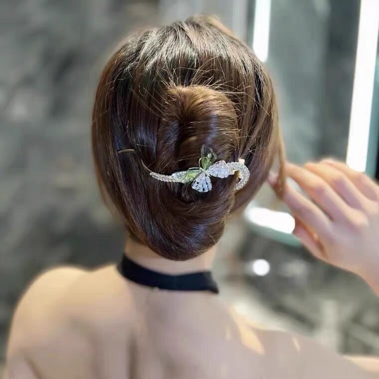 Kẹp tóc Haimeikang bằng kim loại đính đá và ngọc trai giả thời trang