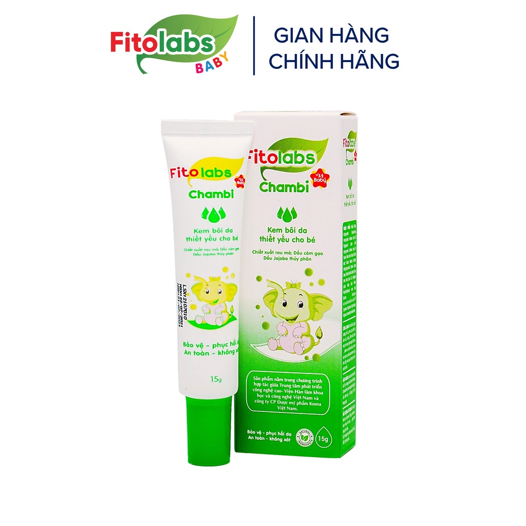 Kem Dưỡng Ẩm Da Fitolabs Chambi Cho Bé Giúp Hỗ Trợ Cải Thiện Chàm Sữa, Giảm Mụn Nhọt An Toàn Dịu Nhẹ Tuýp 15g FITO7