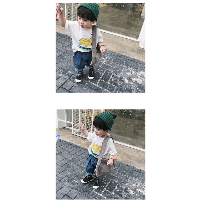 Áo Thun Cotton Tay Ngắn Phong Cách Nhật Bản Hàn Quốc Mới Dành Cho Bé Trai Bé Gái