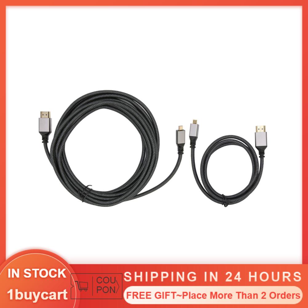 1buycart 4K HD Multimedia Interface Cable Male to 18Gbps High Speed 60Hz Knit Micro Adapter