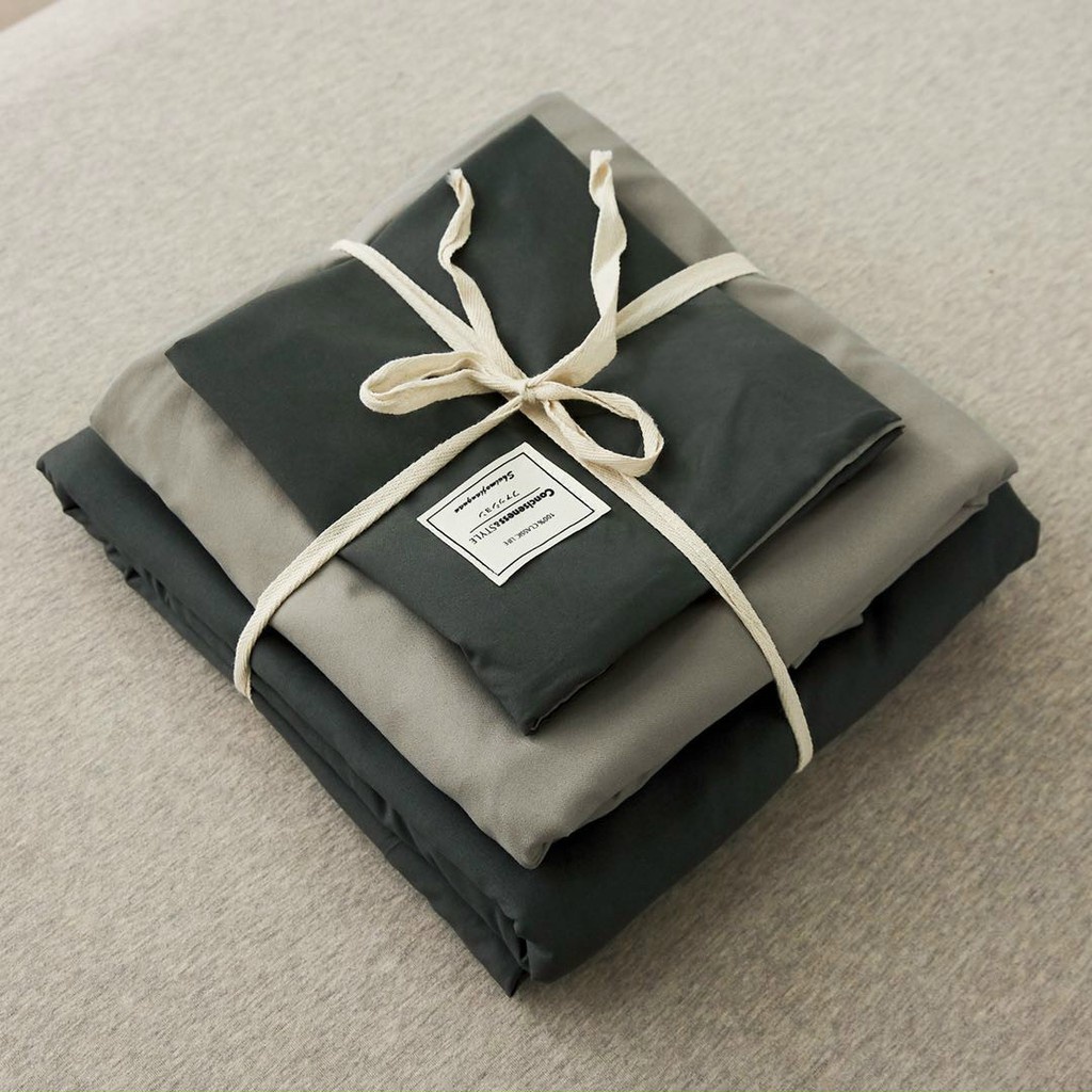 Bộ Chăn Ga Cotton Tici Phối Màu, Vải Mềm,Mát,(Không bao gồm ruột, Bo Chun Ga Miễn Phí Đủ Size)