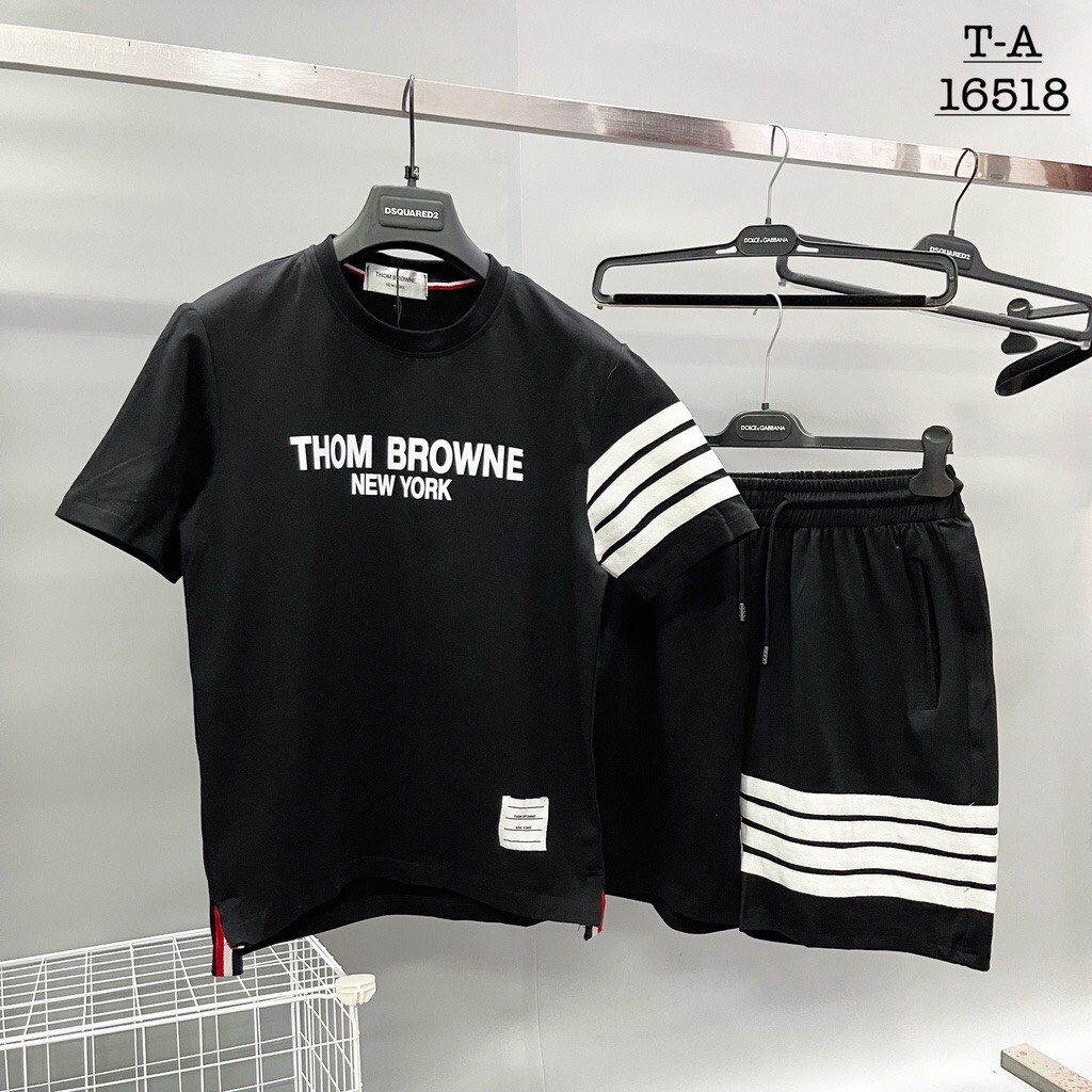 Đồ bộ thể thao nam in THOM BR chất thun co giãn ,bộ thể thao hè
