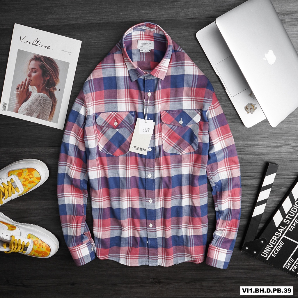Aó sơ mi NAM kẻ caro PB (Form Slim,chất vải Flannel mềm mịn Hàng VNXK) | BigBuy360 - bigbuy360.vn
