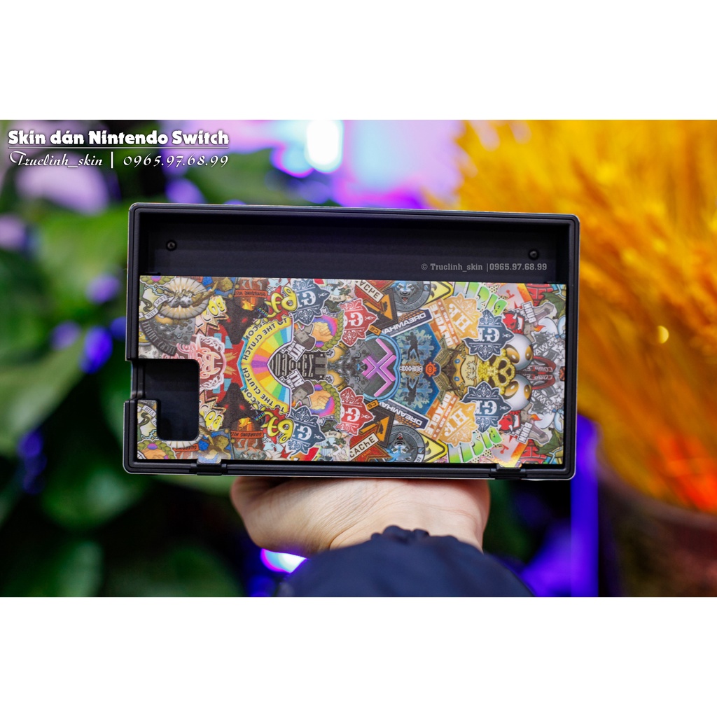 Skin decal dán Nintendo Switch V1, V2 / OLED mẫu Stickerbomb stic257