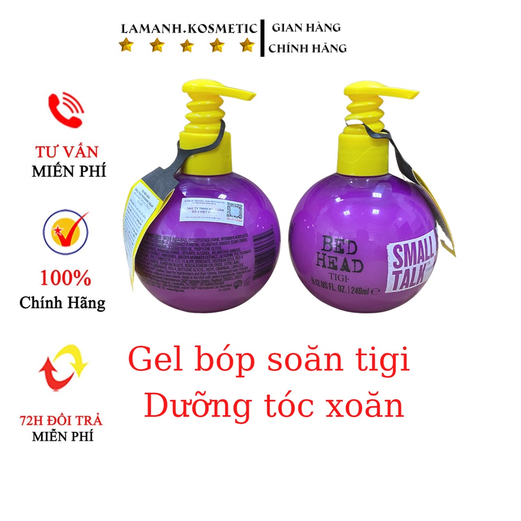 CHÍNH HÃNG - Gel TIGI 3 in 1 giữ nếp tóc xoăn và tạo phồng chân tóc uốn 240ml