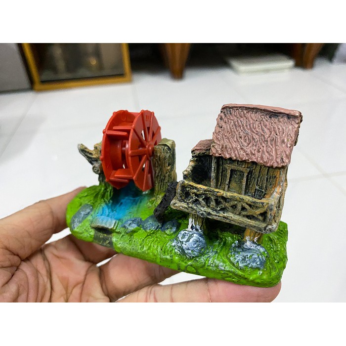 CẢNH NÚI BÁNH QUAY TRANG TRÍ HỒ CÁ NON BỘ 8X7X6CM