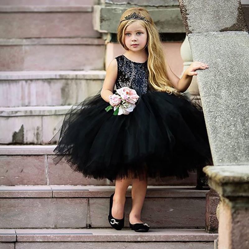 Váy Xòe Đính Sequin Xinh Xắn Hợp Thời Trang Cho Bé Gái akku