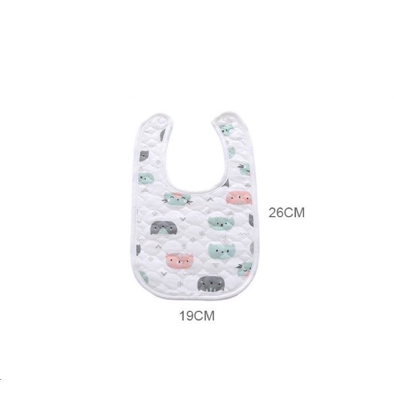 Yếm vuông chống thấm bản to chất liệu cotton mềm mại họa tiết đáng yêu cho bé [Shop Mẹ Bob 86]