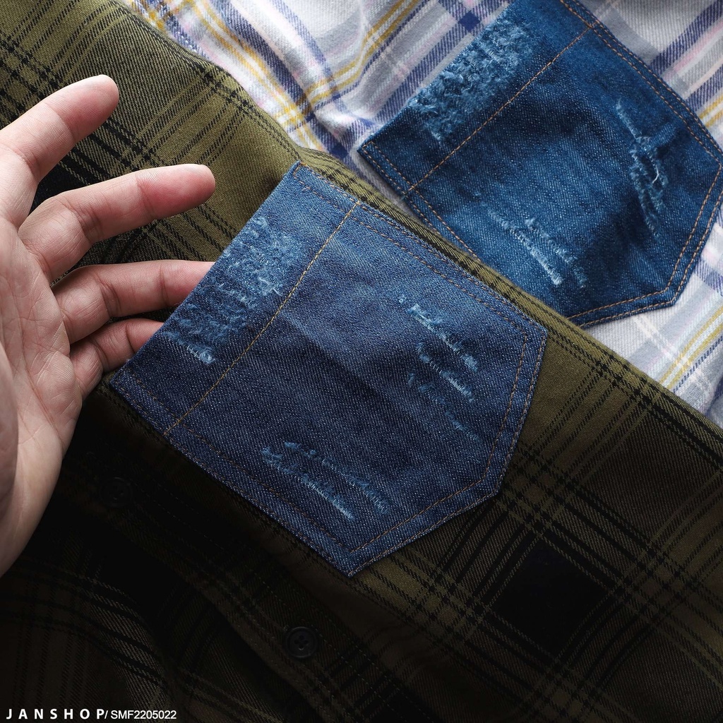 Áo Sơ Mi Chất Liệu Vải Dày Dặn, Thoáng Mát, Thấm Hút Mồ Hôi Tốt Và Tạo Điểm Nhấn Bởi Chiếc Túi Denim