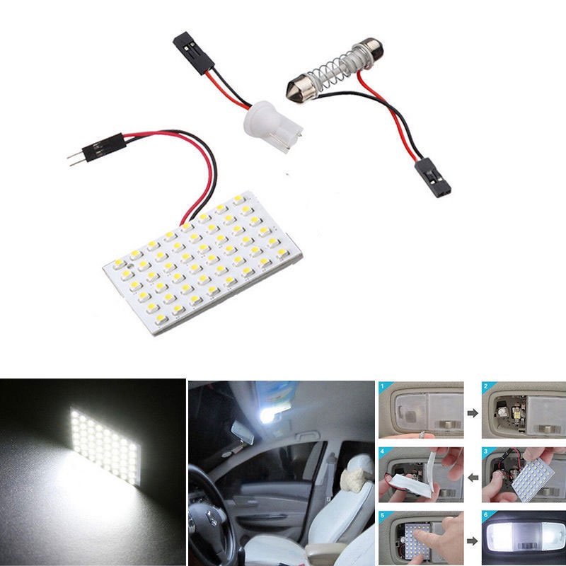 Bộ 5 Đèn LED 48 SMD T10 4W COB 12V Ánh Sáng Trắng Chất Lượng Cao