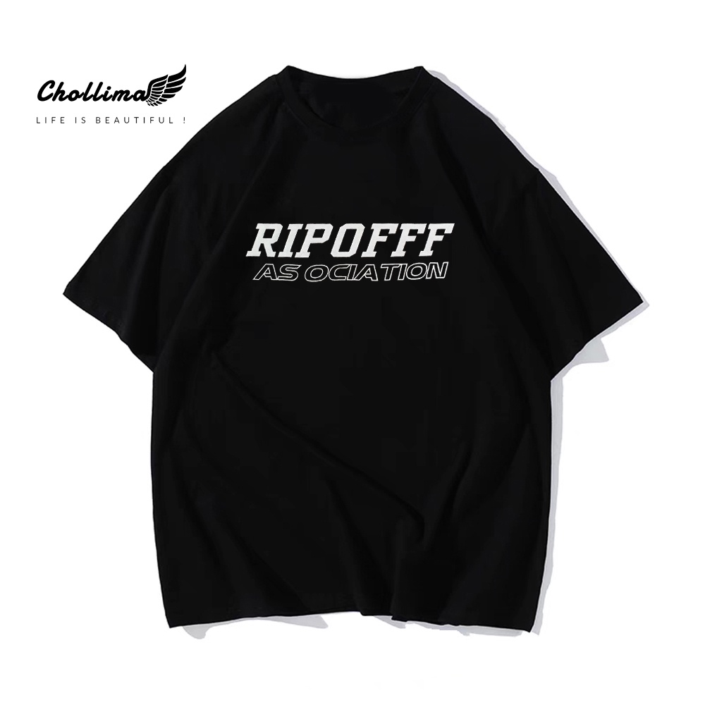 Áo thun unisex tay lỡ Chollima form rộng in chữ RIPOFFF AT002 chất vãi dày dặn co giãn 2 chiều