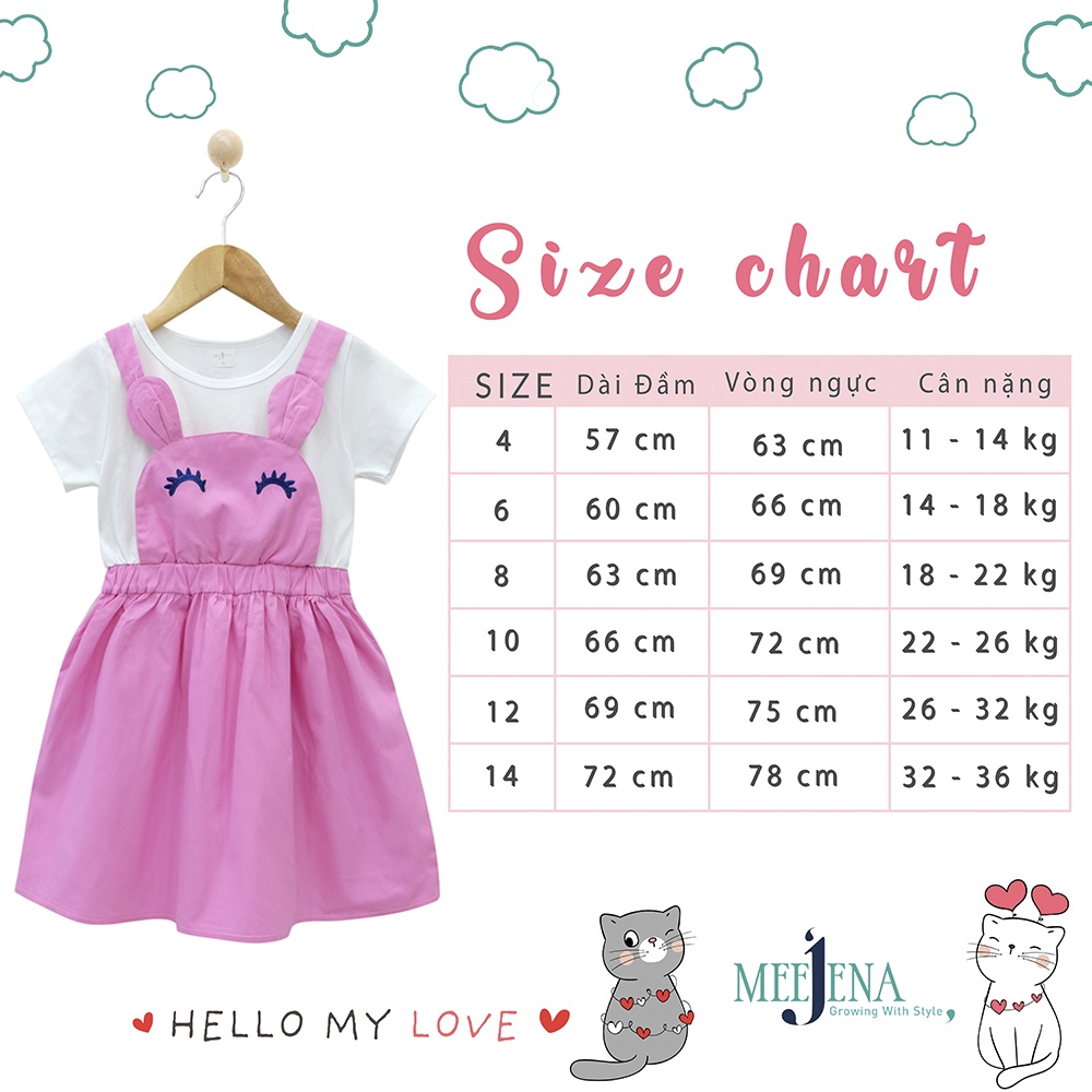 Đầm bé gái có túi từ 11 - 30 kg MEEJENA - 100% COTTON 4C - 1501