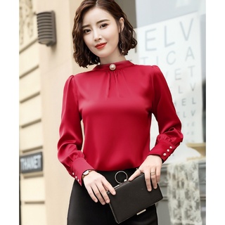 áo sơ mi nữ dài tay , áo sơ mi lụa nữ -TA99