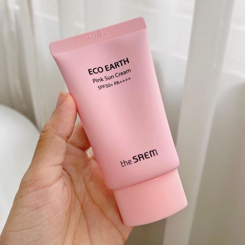 Kem chống nắng the saem eco earth powder pink sun cream | BigBuy360 - bigbuy360.vn