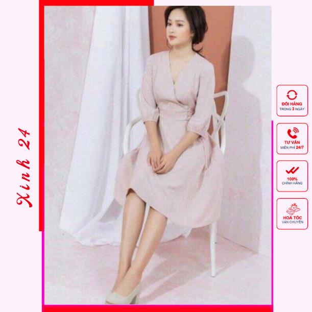 Đầm váy hồng đan dây eo (kèm hình thật) | BigBuy360 - bigbuy360.vn
