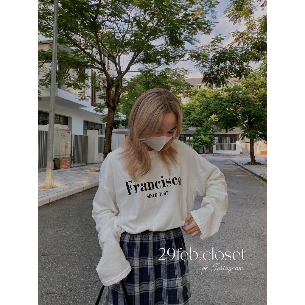 Áo nỉ dài tay in Francisco (Ảnh video 29feb chụp)