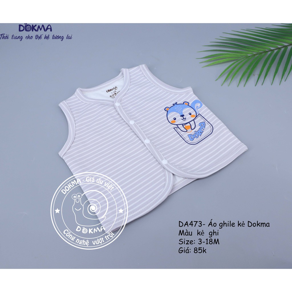 Dokma - Áo gile cotton kẻ 3-18m DA473