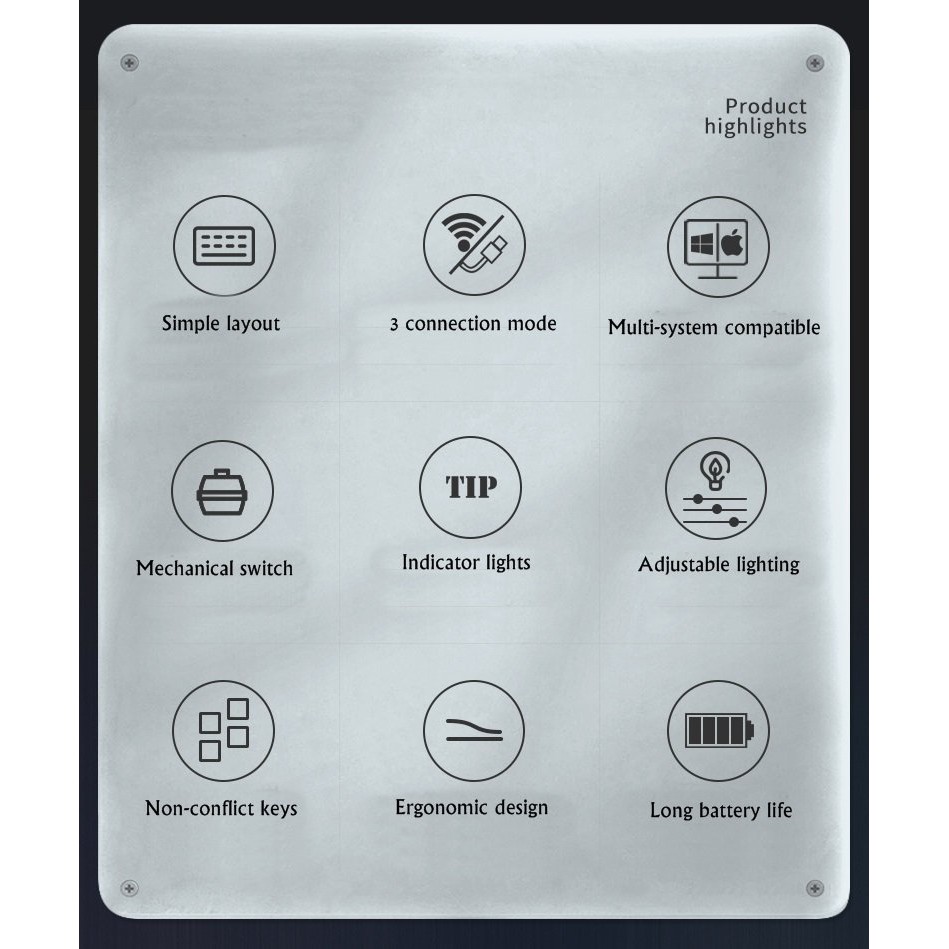 New 2021 -Bàn phím cơ không dây bluetooth Royal Kludge RK100 Pin sạc 3750mAh 100 phím với 3 chế độ kết nối hiện đại