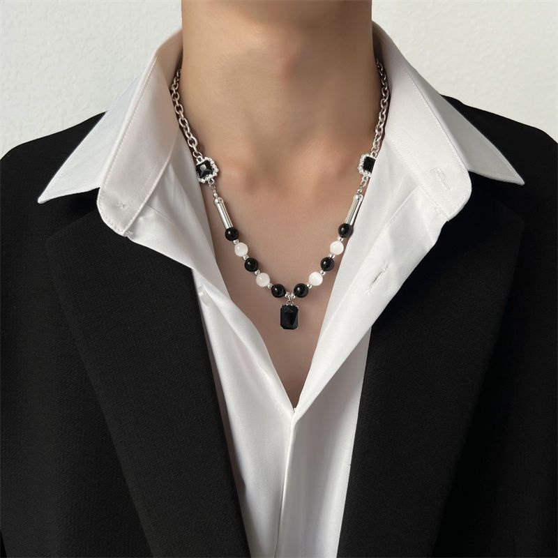 Vòng cổ Chuỗi Hạt Đá Đen Trắng Thời Trang Cho Nam Và Nữ#Áo Thun Thiết Kế Mới Có Size 39 Phong Cách Thời Trang Hiphop