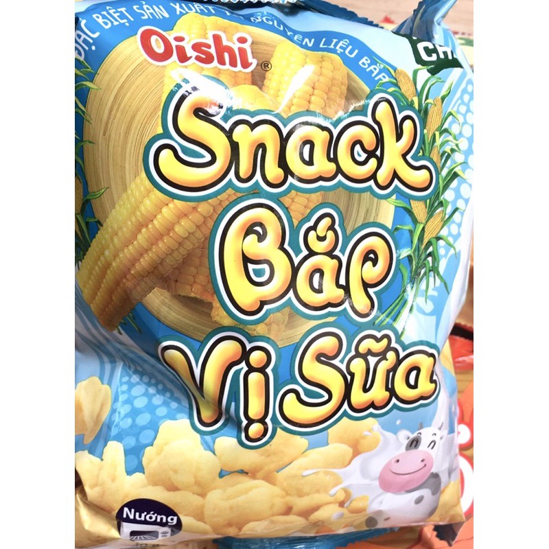 Bánh Snack Oishi® vị Phô mát/Bắp phô mai/Cà chua/Tảo biển/Heo quay chay/Phồng tôm cay/Cua/Bí đỏ/Tôm cay/Bắp sữa Gói 40g